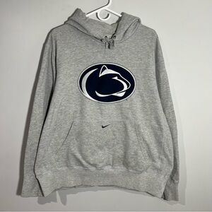 Nike Penn State University Nittany Lions Logo Gray Sweatshirt Hoodie Mens Large